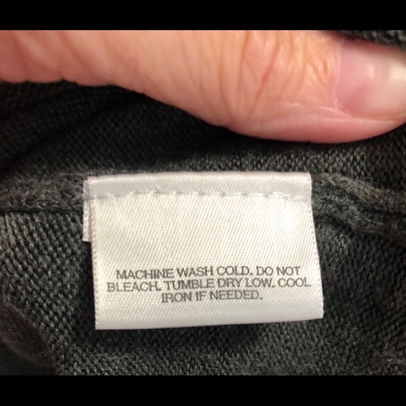 Covington Sweater Size LP Gray Cowl Neck Diamond Collar 3/4 Sleeve NWT - Picture 9 of 9